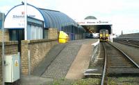 A train for Glasgow Central awaiting its departure time at Stranraer Harbour in August 2003.<br><br>[John Furnevel 17/08/2003]