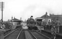 McIntosh ex-Caledonian 3F 0-6-0 no 57550 makes a photostop at Murrayfield on 3 February 1962 with the SLS <I>Peebles Railtour</I>.<br><br>[David Stewart 03/02/1962]