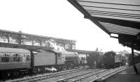 Gresley V2 2-6-2 60835 recently arrived at Carlisle platform 4 on 3 July 1965 with the 10.55am Edinburgh Princes Street - Manchester Victoria.<br><br>[K A Gray 03/07/1965]