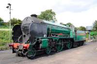 Maunsell Schools Class 4-4-0 925 <I>Cheltenham</I> at Ropley on the Mid-Hants Railway on 23 August 2014.<br><br>[Peter Todd 23/08/2014]