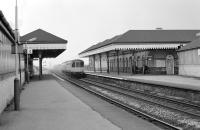 A DMU arriving at Miles Platting in June 1984. The station closed to passengers in 1995. [Ref query 6883]<br><br>[Ewan Crawford Collection 06/06/1984]