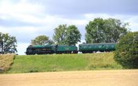 Ex-Southern Railway Maunsell 4-6-0 no 850 <I>Lord Nelson</I> photographed working a service train on the Mid-Hants Railway during an afternoon visit on 23 August 2014.<br><br>[Peter Todd 23/08/2014]