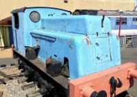 Sentinel geared vertical boilered tank engine <I>Musketeer</I> [works 4wVBT 9369/1946] on static display at the  Ironstone Railway Trust, Northampton, in August 2014.<br><br>[John Steven 19/08/2014]