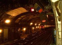 Some of the tunnels on the Paris Metro are wide enough to allow underground stabling of empty stock, as seen here at Eglise de Pantin on line 5 to Bobigny.<br><br>[Ken Strachan 05/08/2014]