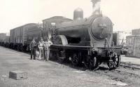 GNSR D40 4-4-0 no 62279 <I>Glen Grant</I> complete with freight and crew, standing in the yard at Fraserburgh in the summer of 1951. <br><br>[G H Robin collection by courtesy of the Mitchell Library, Glasgow 02/07/1951]