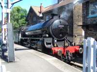 Preserved B1 4-6-0 no 61264, currently carrying the number 61034 and the name <I>Chiru</I>, stands in the sunshine at Grosmont station's platform 4 on 22 July 2014. [See image 44896] <br><br>[Colin Alexander 22/07/2014]
