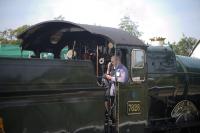 <I>'Good grief, have you seen the price of coal these days...' </I> Marking time at Williton on 8 September as GWR 4-6-0 7828 <I>Norton Manor</I> waits to leave with a train for Bishops Lydeard.<br><br>[Peter Todd 08/09/2014]