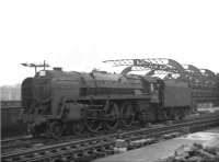 Britannia Pacific 70050 <I>Firth of Clyde</I> outside Glasgow Central station on 26 September 1960.<br><br>[David Stewart 26/09/1960]