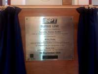 SAYLSA celebrated its designation as Scotland's first Community Rail Partnership at Girvan on 12 September when Hugh Knapp unveiled the refurbished plaque with which his late brother Jimmy had inaugurated the Strathclyde Partnership Authority's support for the Kilmarnock-Girvan <I>Burns Line</I> in September 1996.<br><br>[John Yellowlees 12/09/2014]