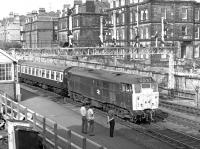 During the late afternoon of 4th July 1976, 31253 sets off from Scarborough, past Falsgrave signal box, with a returning Sunday excursion. The locomotive was allocated to Holbeck at the time so the train's destination is almost certainly in West Yorkshire.<br><br>[Bill Jamieson 04/07/1976]