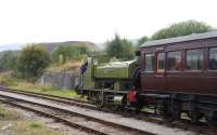 <I>Rosyth No 1</I> heading along the branch towards the Big Pit on 13 September 2014. <br><br>[Peter Todd 13/09/2014]