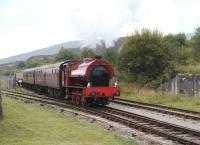 J94 71515 returning from Big Pit to Furnace Sidings, still under full power, on 13 September 2014.<br><br>[Peter Todd 13/09/2014]