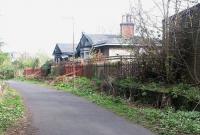 The former station at Trinity, on the northern edge of Edinburgh. Closed to passengers in 1925 and since converted to a private residence. Seen here in April 2002 looking west along the trackbed towards Granton.<br><br>[John Furnevel 22/04/2002]