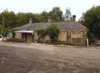 The recently revealed station building at Panteg and Griffithstown seen here in August 2014 following removal of trees and shrubbery. The roof and walls look good, even the awning - let's hope they do something with it. Panteg stainless steel works has now been demolished and replaced with housing. [Ref query 6950]<br><br>[Ken Strachan 24/08/2014]