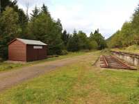 The Invergarry Station Project continuing to make progress on 23 September 2014, with more of the site cleared and the first track panel in place. [See image 42926]<br><br>[John Gray 23/09/2014]