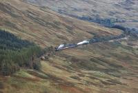 Running tender first, black fives 44871 and 45407 on the climb to Tyndrum Upper on the West Highland Line on 23 September, destination Fort William.<br><br>[John Gray 23/09/2014]