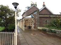 Platform side of the former Caledonian Railway terminus in Montrose on 18 September 2014 [see image 48825].<br><br>[Andy Furnevel 18/09/2014]