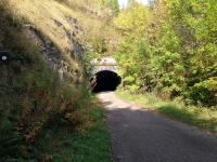 Approaching Cressbrook Tunnel on the Monsal Trail heading west on 28 September 2014.<br><br>[Bruce McCartney 28/09/2014]