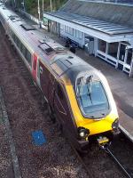 Currently the UK's longest scheduled end-to-end railway journey. A CrossCountry Voyager pauses at Cupar on 2 October with the 0820 Aberdeen - Penzance. The train is scheduled to complete its 722 mile, 13 hour 23 minute journey at 2143.<br><br>[Andrew Wilson 02/10/2014]