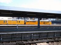 31465 stands in the sunshine at Blackpool North on 24 September 2014 with the Network Rail test train.<br><br>[Veronica Clibbery 24/09/2014]