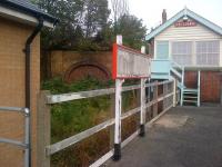 The now closed Falsgrave signal box at Scarborough on 3 October 2014. On the left is the sealed entrance to Falsgrave Tunnel, which, prior to 1965, was used by Whitby line trains and, until 1981, provided a route through to Gallows Close yard and the carriage sidings at Northstead.<br><br>[John Yellowlees 03/10/2014]