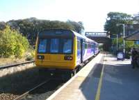 The 1123 Colne - Blackpool South arrives at St Annes on 26 September. <br><br>[Veronica Clibbery 26/09/2014]