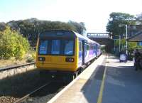 The 1123 Colne - Blackpool South arrives at St Annes on 26 September. <br><br>[Veronica Clibbery 26/09/2014]