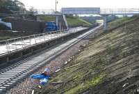 View south through the new Eskbank station in bright sunshine on 10 October 2014.<br><br>[John Furnevel 10/10/2014]