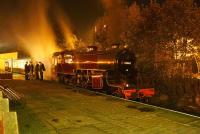 Waiting to run round at Rawtenstall on 10 October 2014 is ex LMS Crab no. 13065, having just arrived with the East Lancashire Railway's <I>Red Rose Diner</I>.<br><br>[John McIntyre 10/10/2014]