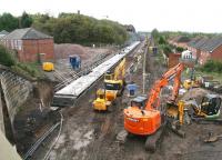 Progress at Newtongrange on 5 October 2014 with platform construction well advanced.<br><br>[John Furnevel 05/10/2014]