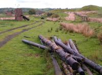 Nirvana for the dedicated industrial archaeologist. View looks towards Lambley; the brick buildings are the surface remains of a small coal mine. [see image 47630 for a view half a mile behind this image]<br><br>[Ken Strachan 22/05/2014]