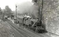 Fairburn 2-6-4 tank 42171 passing Mount Florida on 30 May 1960 with the 5.12pm Glasgow Central to Uplawmoor. Note the northbound DMU standing at platform 1. <br><br>[G H Robin collection by courtesy of the Mitchell Library, Glasgow 30/05/1960]