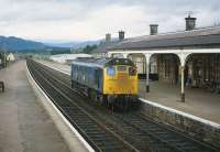 25241 runs north light engine through Kingussie on 11 August 1980.<br><br>[Peter Todd 11/08/1980]