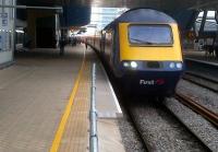 Only those who knew the old Reading station [see image 19005] can truly appreciate the spaciousness and modernity of its replacement. First Great Western 43165 leads the 0813 to Swansea on 6th August.<br><br>[Ken Strachan 06/08/2014]