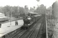 NB 256 ready to leave the old Hyndland terminus on 30 April 1960 with the SLS Glasgow City & District Tour. Some of the participants had arrived by way of a special tram car tour from Moss Park to Hyndland station. Note the EMU on the left alongside the new BR depot. [See image 7918]  <br><br>[G H Robin collection by courtesy of the Mitchell Library, Glasgow 30/04/1960]