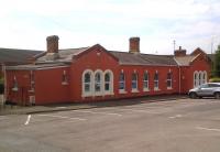 The Midland station at Evesham wasn't quite a mirror image of the OW&W [see image 49063], but wasn't far off. It is now used as offices, and has small pictures of a 4-6-2 above the business name plaques. [Ref query 15509]<br><br>[Ken Strachan 26/07/2014]