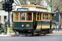 Four wheeler tram [a real tram] at Pall Mall, Bendigo, in September 2014,<br><br>[Colin Miller 26/09/2014]