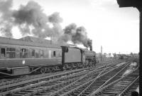 Black 5 no 45069 of Liverpool Edge Hill shed leaves Carlisle on 7 August 1965 with a southbound train.<br><br>[K A Gray 07/08/1965]