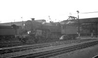 Scene at Gorton shed, Manchester, in August 1962, with home based <I>Crab</I> 2-6-0 no 42813 in the yard.<br><br>[K A Gray 10/08/1962]