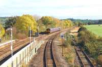 A 4 car FGW service from Gloucester to Weymouth approaches Castle Cary on 25 October 2014 made up of 150249 (leading) and 150234. The train will take the single line to Yeovil Pen Mill after the station stop.<br><br>[John McIntyre 25/10/2014]