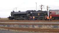 Class K4 2-6-0 <I>The Great Marquess</I> takes on water in Falkland Yard, Ayr, on 22 September 2014 during a pause on <I>The West Highlander</I> charter tour.<br><br>[Ken Browne 22/09/2014]