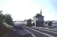 Brush Type 4 D1851 runs south through Carluke on 16 July 1965 with a train for Manchester Victoria.   <br><br>[John Robin 16/07/1965]