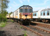 BR class 205 <I>'Thumper'</I> DEMU no 205009 in Connex livery, standing in the sidings at Warcop on the Eden Valley Railway on 11 May 2006. Built at Eastleigh in 1957, the unit had been withdrawn from operational service at the end of 2004.   <br><br>[John Furnevel 11/05/2006]