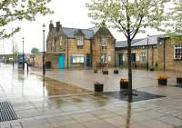 Looking across the station forecourt at Hexham on a grey, wet day in May 2006. Still an attractive station nonetheless.<br><br>[John Furnevel 07/05/2006]