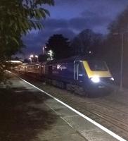 The 16.58 to London Paddington (stopping at most stations to Taunton, then Reading) arrives at St. Austell on 28th November.<br><br>[Ken Strachan 28/11/2014]