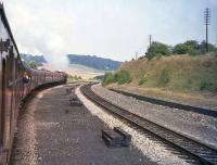 Stanier Coronation Pacific 46245 <I>City of London</I> with an Ian Allan Railtour from Paddington to Crewe heads through West Wycombe on 1 September 1964. The train was routed via Birmingham Snow Hill and Shrewsbury. [Ref query 17338]<br><br>[John Robin 01/09/1964]