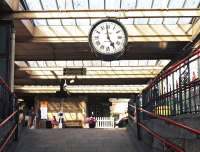 A 'brief encounter' with the famous station clock at Carnforth on 7 August 2014. <br><br>[Bill Jamieson 07/08/2014]