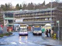 The new transport interchange takes shape in Galashiels on 12 December. <br><br>[Bill Roberton 12/12/2014]