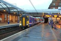 The 14.33 ex Girvan departs Ayr at 15.18 on 12 December for Glasgow Central via Kilmarnock.<br><br>[Colin Miller 12/12/2014]