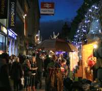 Always popular during the Festive Season, the Christmas Market previously held in St Enoch Square was relocated in 2014 to the area outside Argyle Street station due to the ongoing work on St Enoch Underground. [See image 14430]<br><br>[Colin McDonald 15/12/2014]